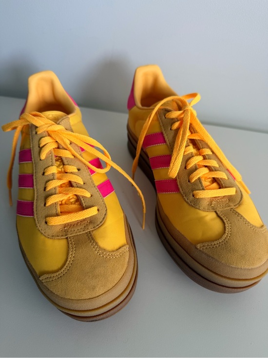 adidas Shoes - adidas Gazelle Platform Women's Yellow and Pink Retro Sneakers